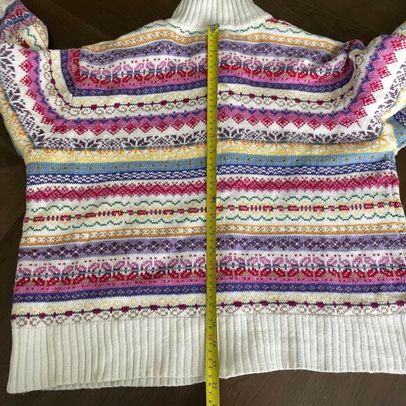 Tiara International Striped Cardigan Sweater Zip Front Women XL Tassel Pull READ - Picture 8 of 16